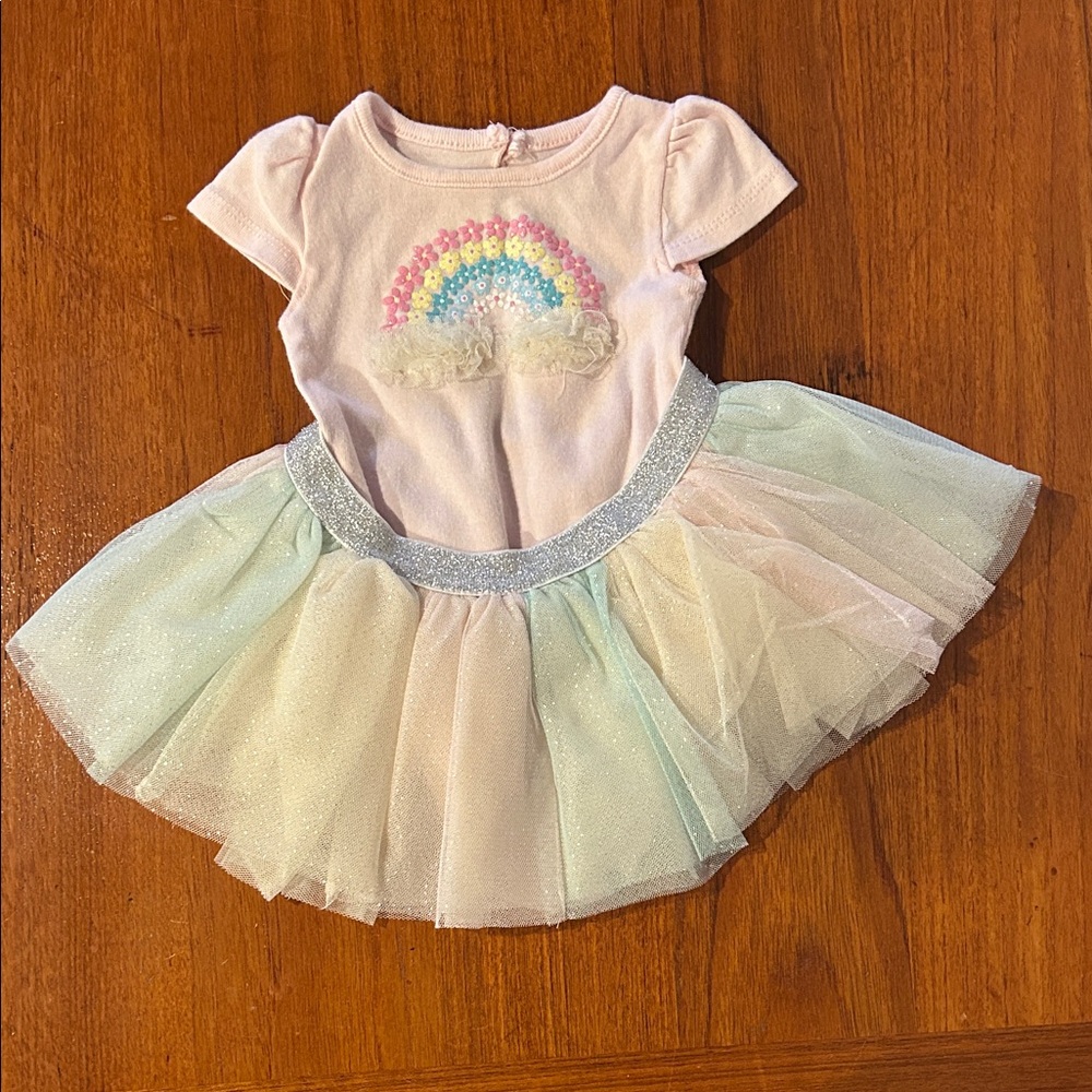 Pastel Rainbow Onesie and Tutu Set Size 3 Month